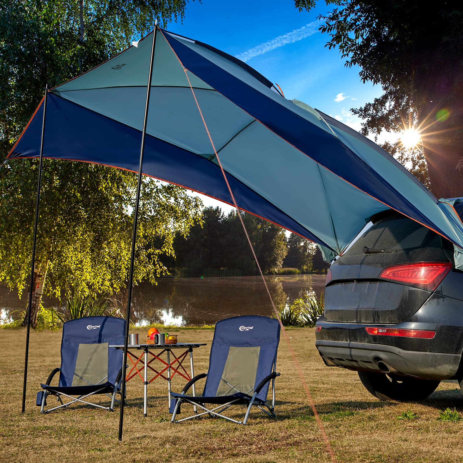 **PORTAL Lightweight Beach Chairs for Adults - Portable Camping Chair with Cup Holder & Mesh Back - Supports 300LBS - Carry Bag Included - Perfect for Outdoor, Travel, Picnic, Concert & Festival**