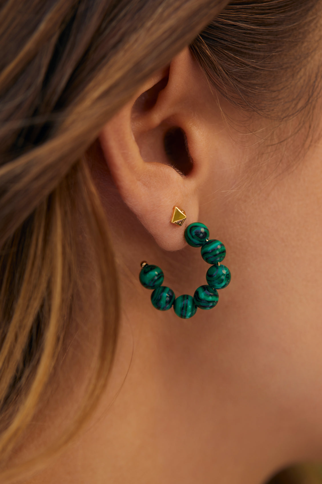 Mini Beaded Hoop Earrings - Dainty Gold Plated Boho Jewelry for Women - Perfect for Everyday Wear, Parties & Gifting