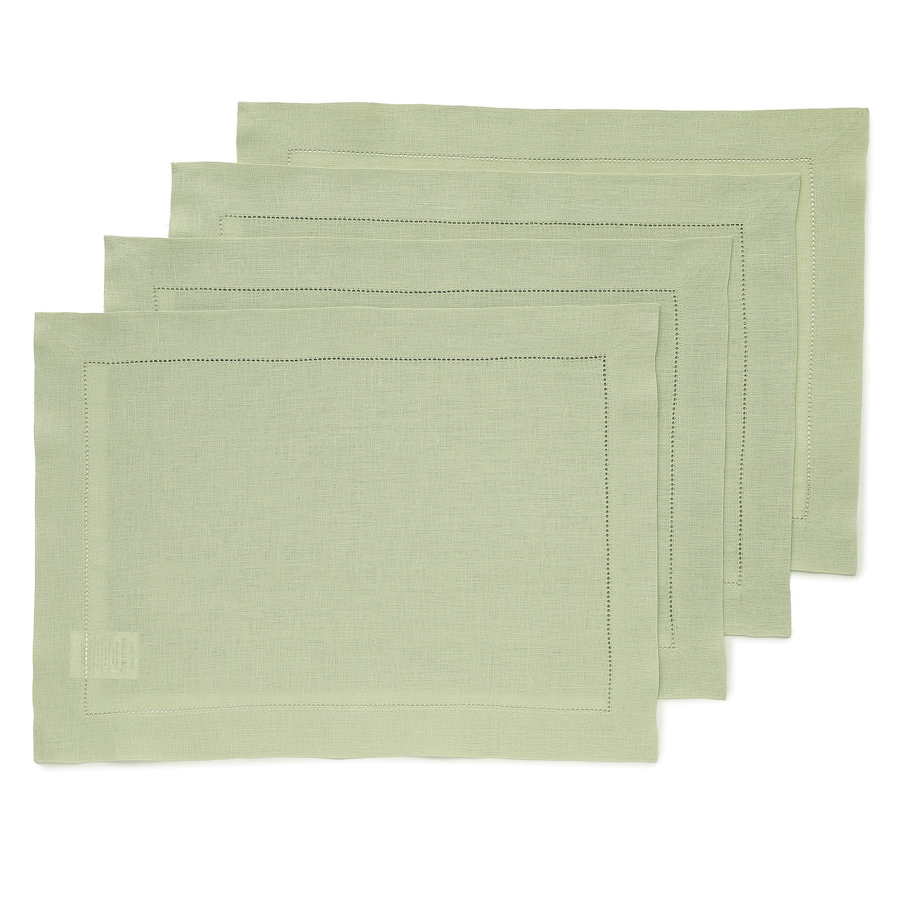 Elegant Classic Hemstitch Placemats Set of 4 - Premium Linen Table Mats for Dining Room Decor - Perfect for Thanksgiving, Christmas Dinner & Formal Entertaining