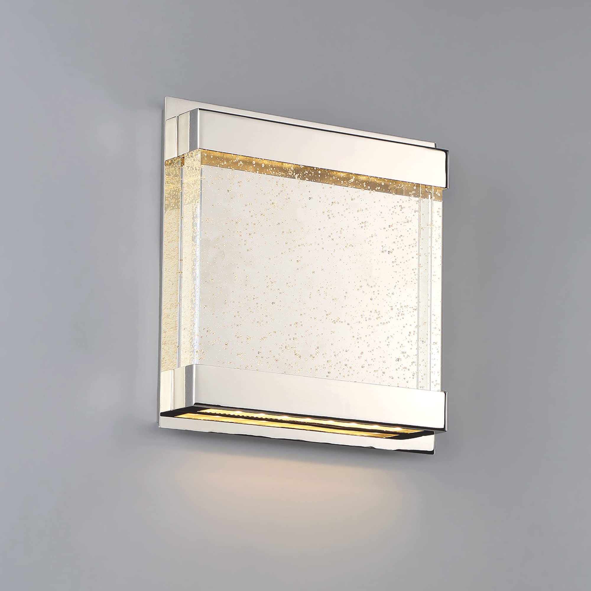 WAC Lighting dweLED Mythical Square LED Wall Sconce - 3000K Warm White, Polished Nickel Finish - Perfect for Bedroom, Hallway & Living Room Lighting