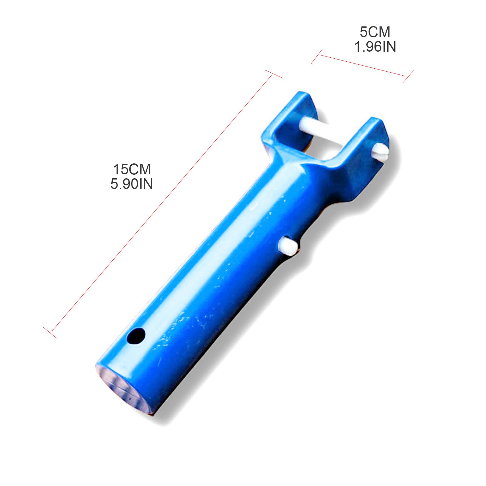 Replacement Vacuum Pool Brush Handle with W/V Clips & Pins - Durable PVC Pool Vacuum Accessory for Swimming Pool Cleaning | Perfect for In-Ground & Above-Ground Pools