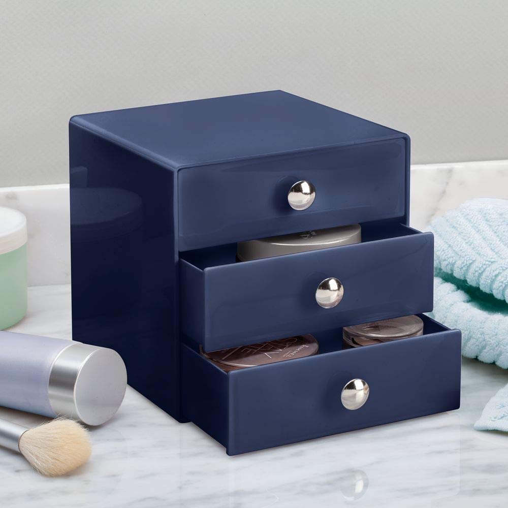 iDesign Plastic 3-Drawer Jewelry Box - Compact Storage Organizer for Jewelry, Cosmetics, Dental Supplies & Hair Care - 6.5