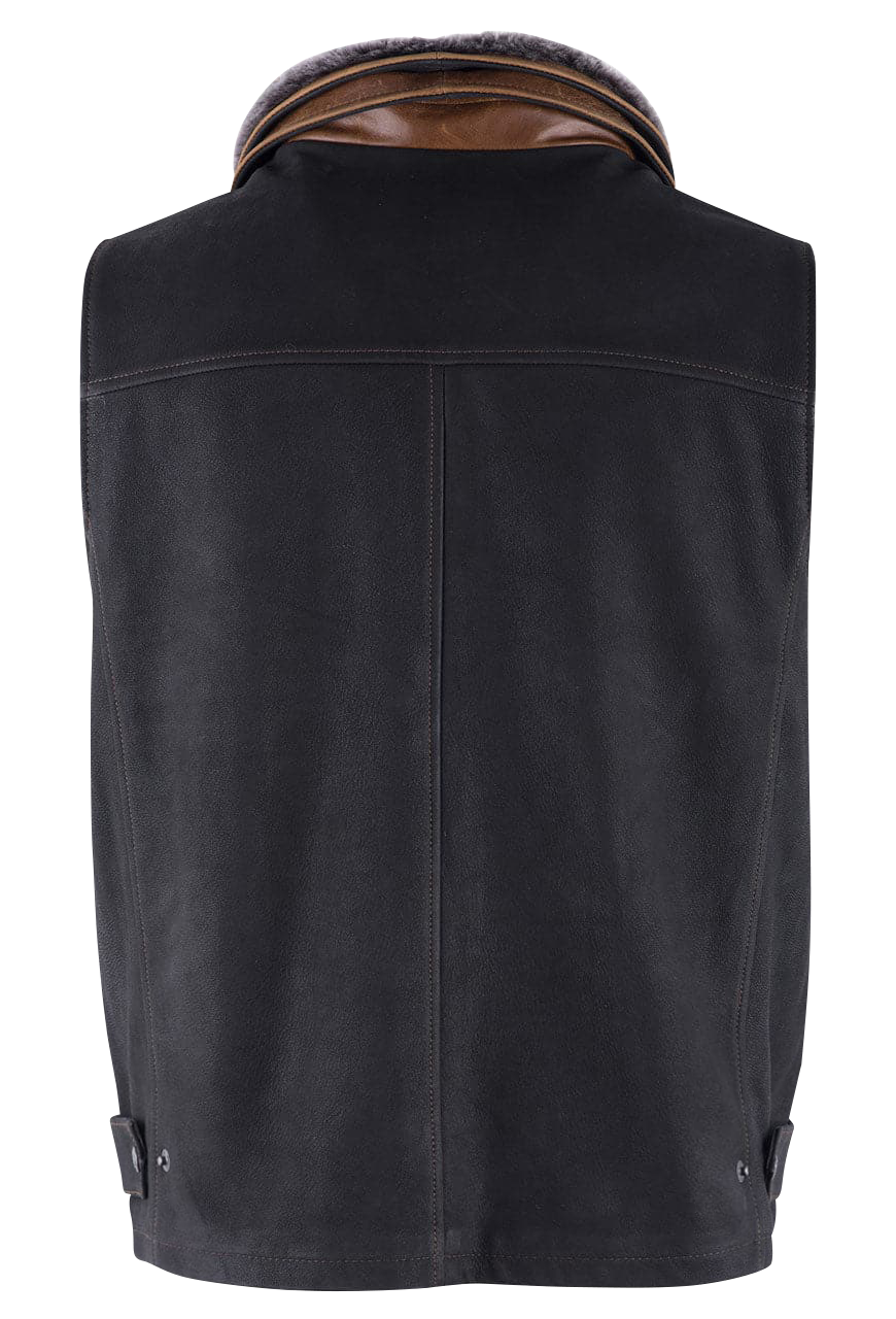 Lone Pine Leather Trekker Vest for Men - Black Genuine Leather Outdoor Vest - Perfect for Hiking, Camping & Adventure Travel