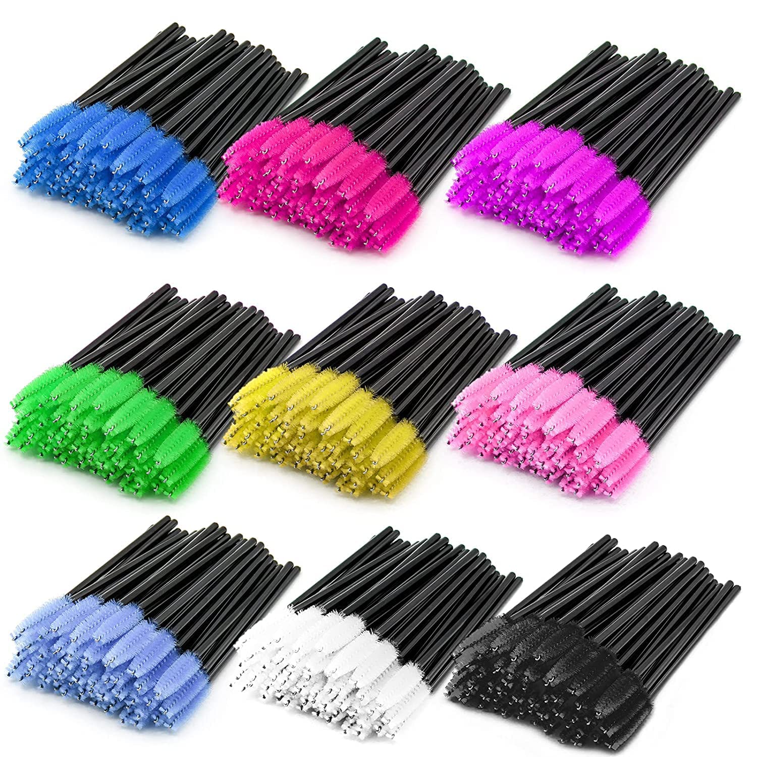 KIRA Disposable Mascara Brushes - 10 Pack Multicolor Eyelash Extension Wands for Professional Makeup, Eyebrow & Lash Application | Perfect for Salon, Home Use & Travel Beauty Kit