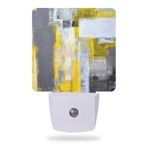 Grey and Yellow Abstract Art