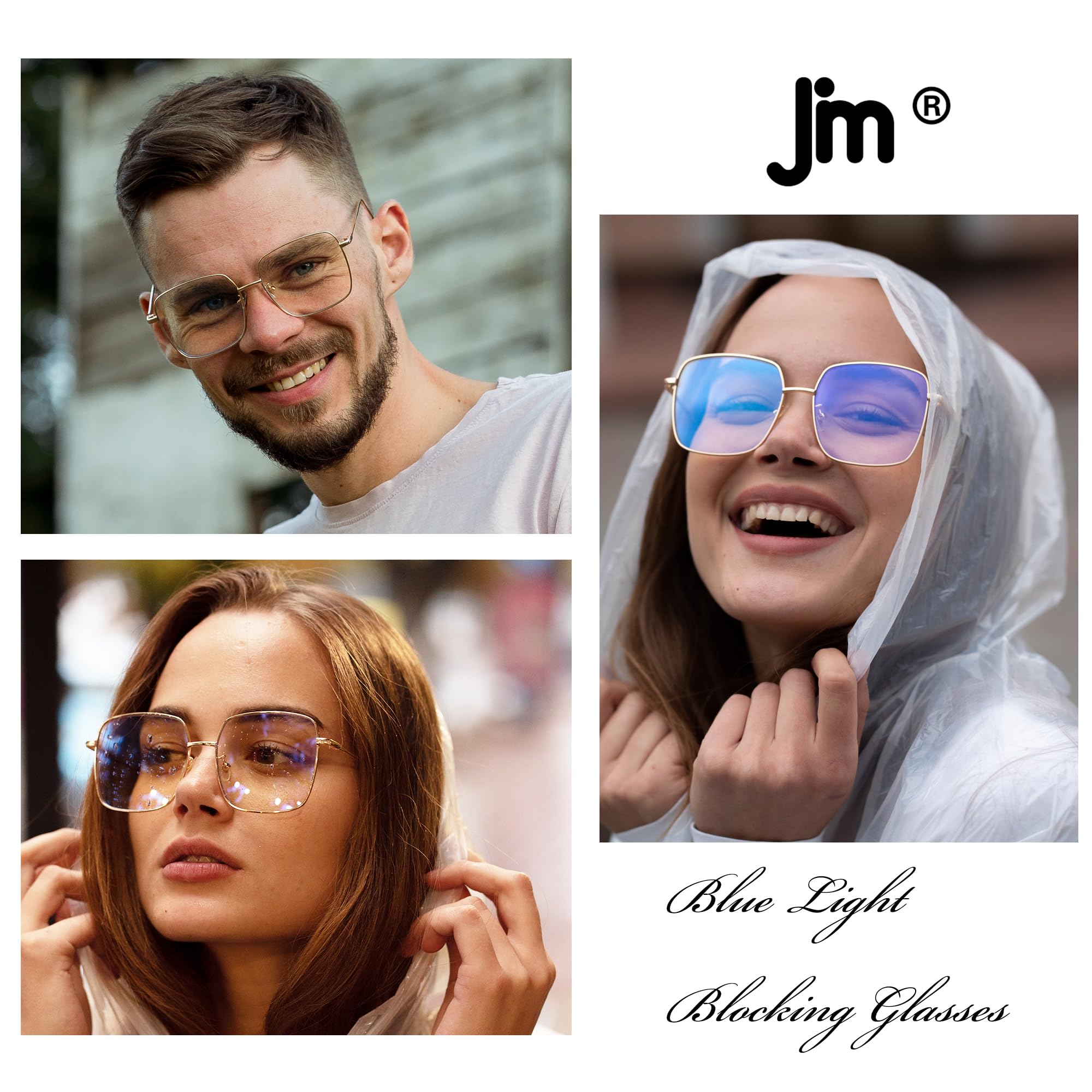 JM Mode Metal Optical Glasses Frame Anti Blue Light Computer Glasses for Women - Eye Protection for Work, Gaming & Screen Time