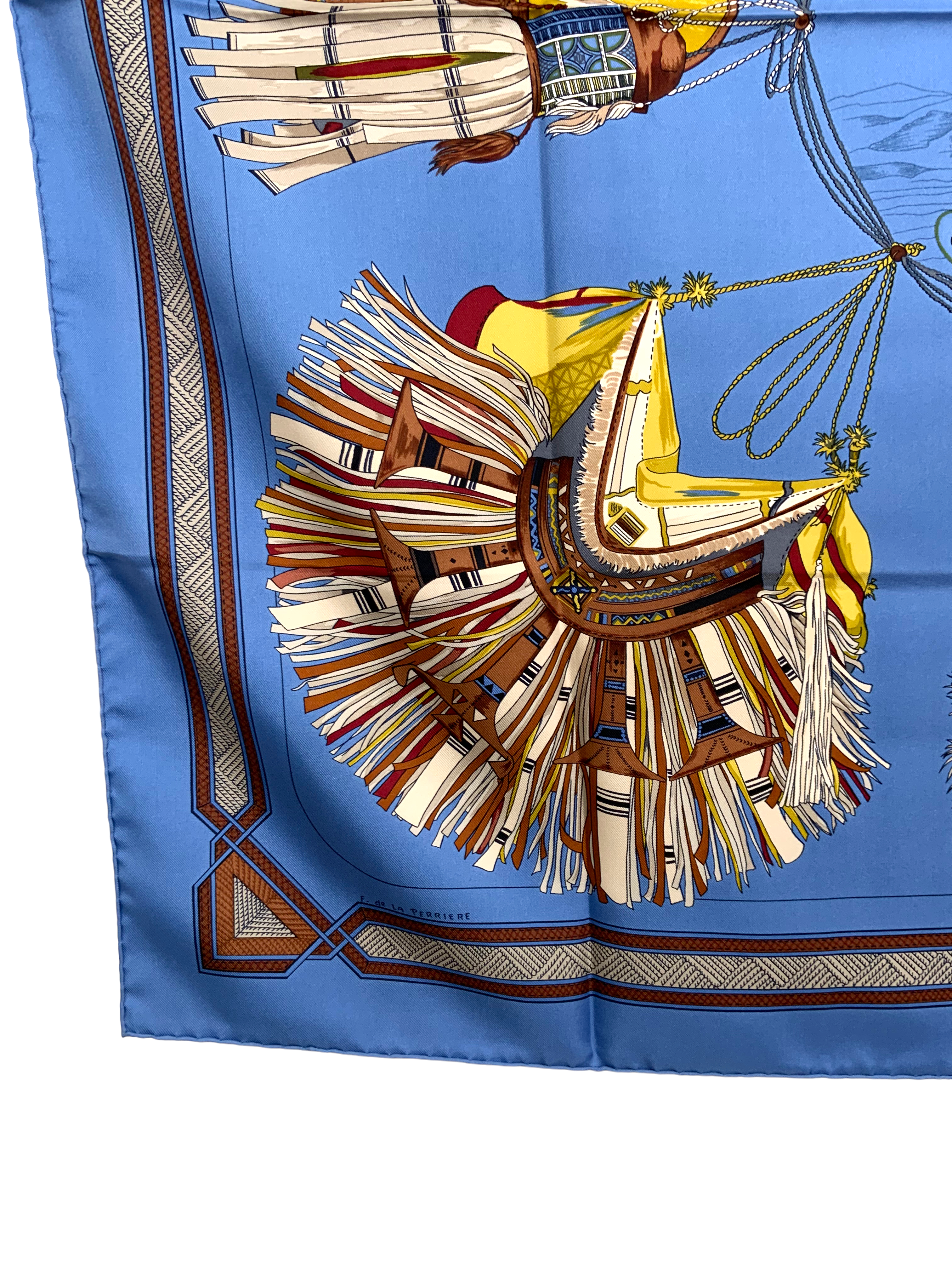 HERMES Cuirs du Desert Silk Scarf 90 - Luxury Designer Scarf for Women, Elegant Desert-Inspired Print, Perfect for Gifts, Travel & Special Occasions