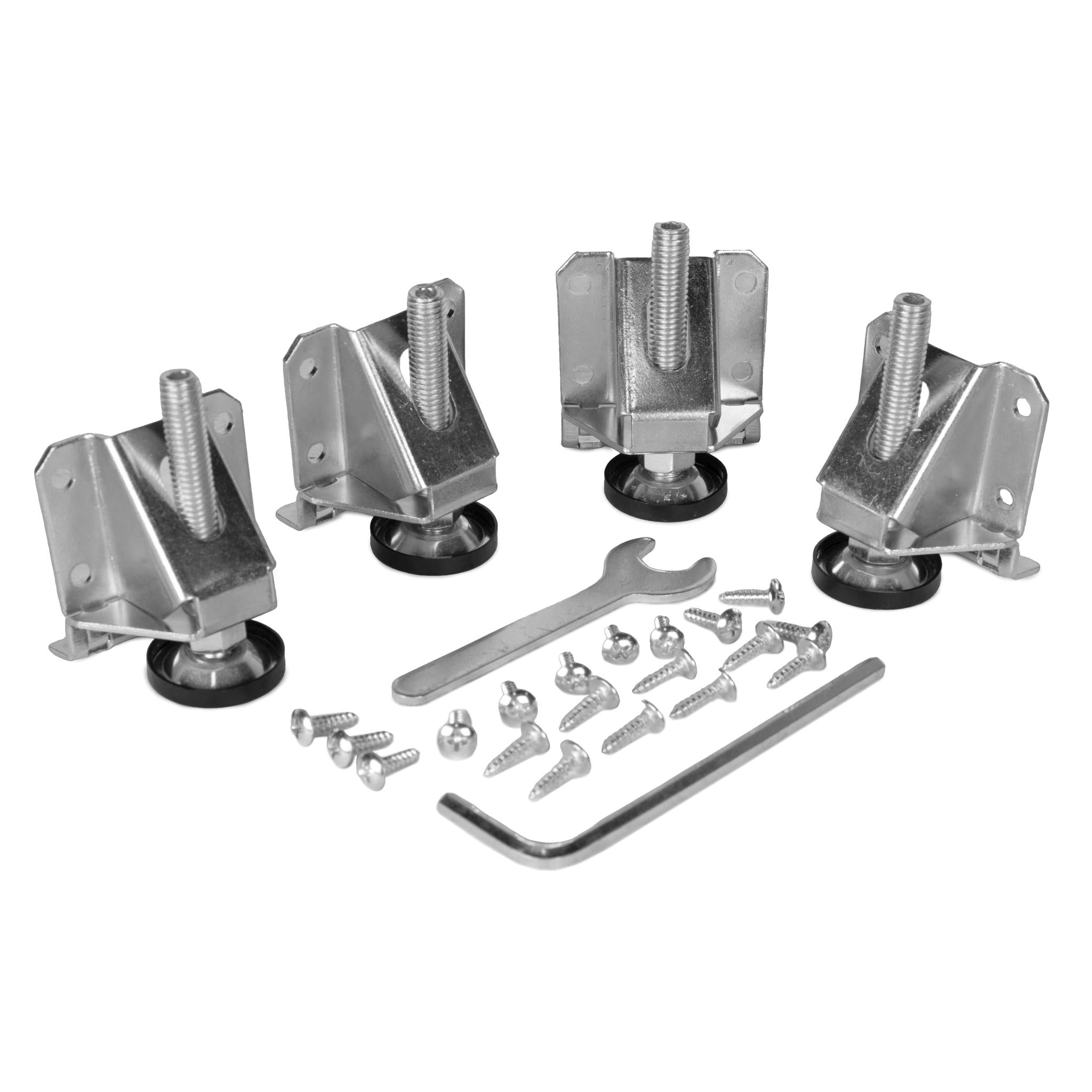 Heavy Duty Adjustable Leveling Furniture Feet with L-Shaped Mounting Brackets - 4 Pack - Perfect for Sofas, Cabinets, and Wobbly Tables - Stabilize Uneven Furniture on Any Floor Surface