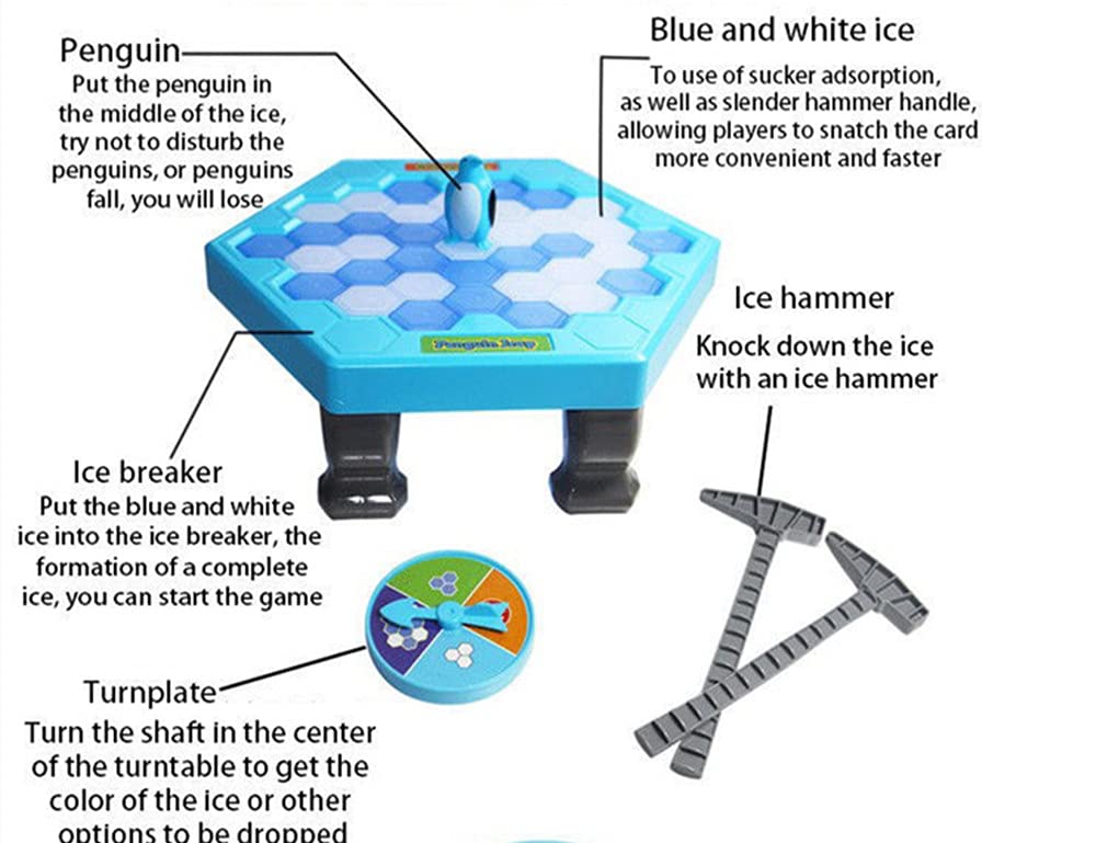 Penguin Ice Block Puzzle Game - Fun Interactive Tabletop Toy for Kids & Adults | Save the Penguin Knock Ice Cubes Challenge | Perfect for Family Game Night & Party Entertainment