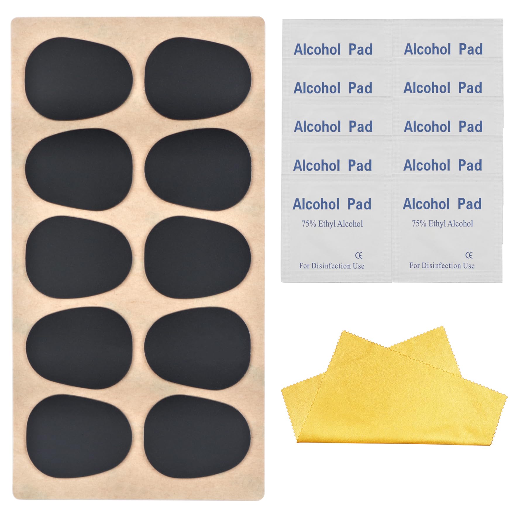 Alto & Tenor Saxophone Mouthpiece Pads - 10-Pack Thin 0.8mm Black Teeth Cushions for Sax & Clarinet | Comfortable Bite Protection for Musicians | Perfect for Jazz, Band Practice & Live Performances