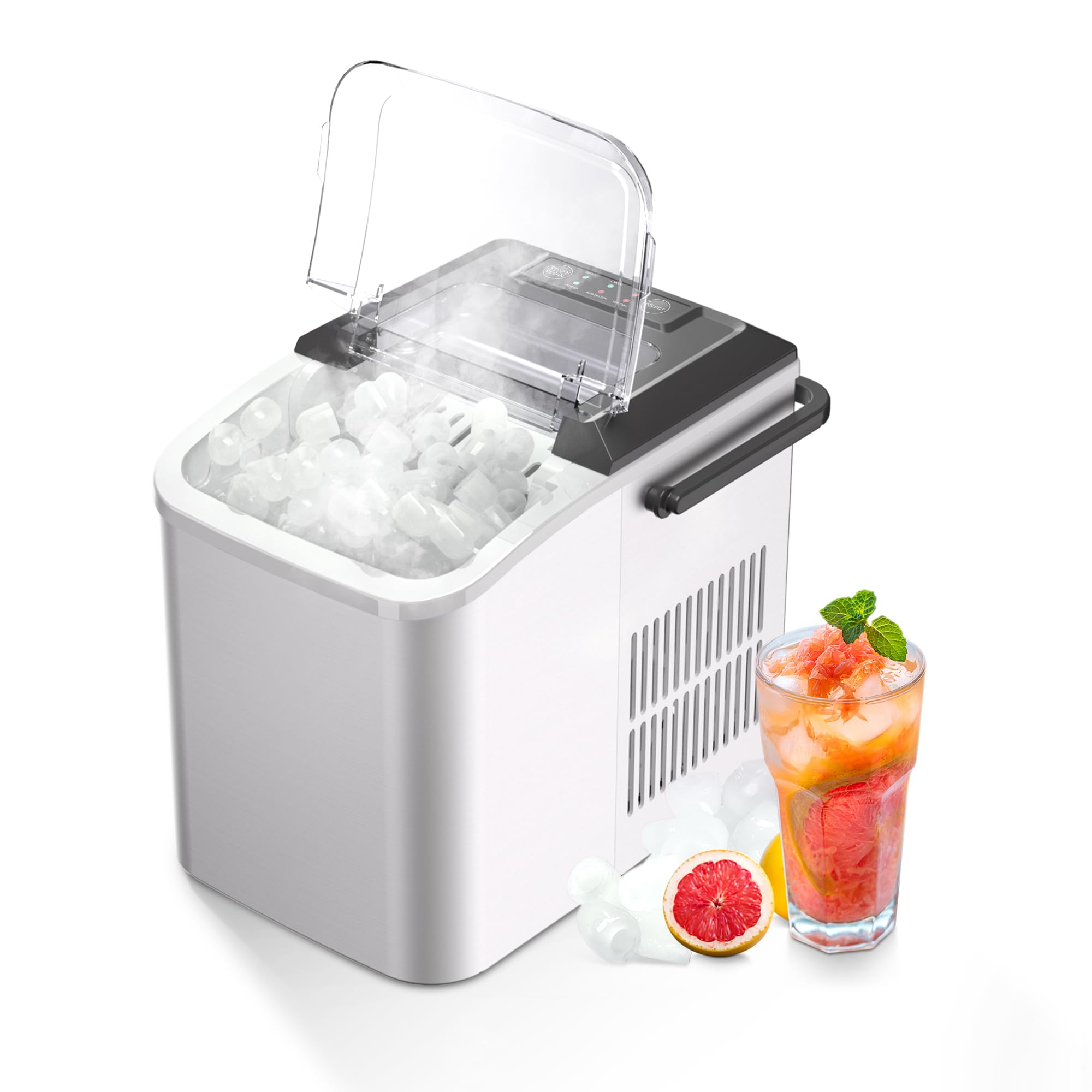 Portable Bullet Ice Maker Machine - 26.5 lb/24H Self-Cleaning Countertop Ice Maker with 9 Cubes in 7-8 Minutes - Perfect for Home, Office, Kitchen, RV, Camping & Outdoor Use