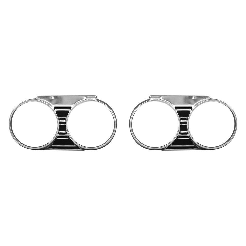 Premium Headlight Bezels Set - Chrome & Black Car Headlight Trim Rings for Ford, Chevy, Dodge - Easy Installation & Weather Resistant - Upgrade Your Vehicle's Front End Style (For Trucks, SUVs & Classic Cars)