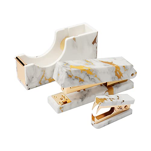 Marble Gold Line Print Gold Tone