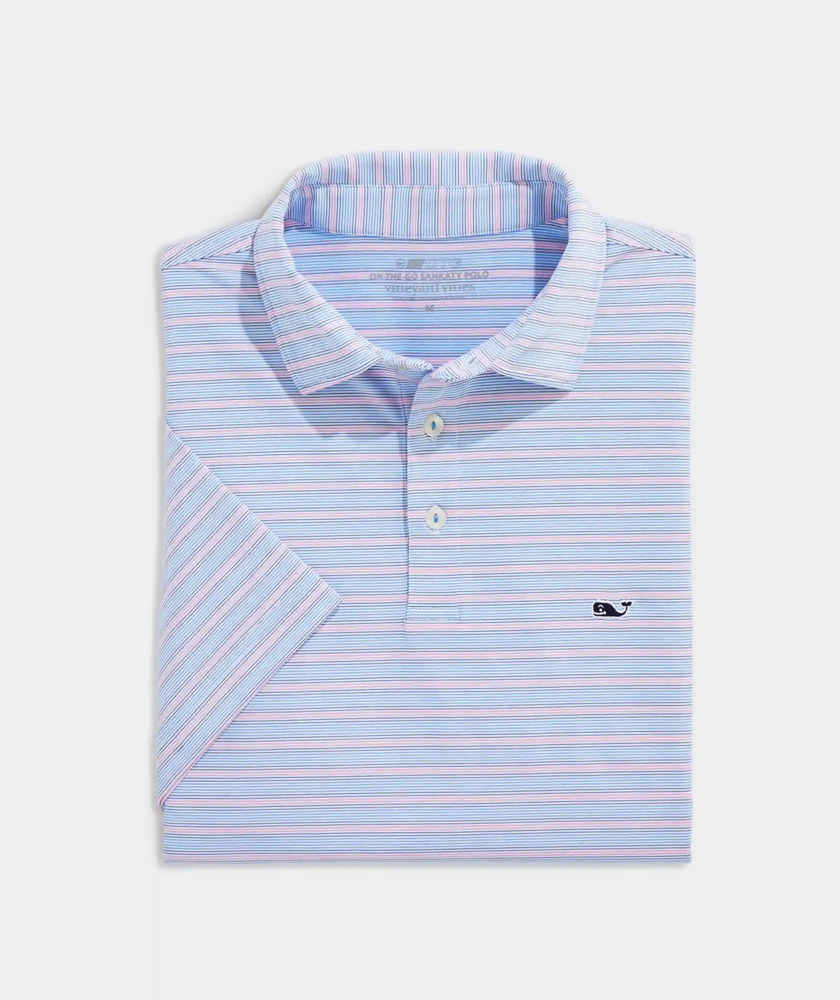 St. Jean Stripe Sankaty Polo Shirt for Men - Classic Cotton Casual Wear for Golf, Tennis & Outdoor Activities