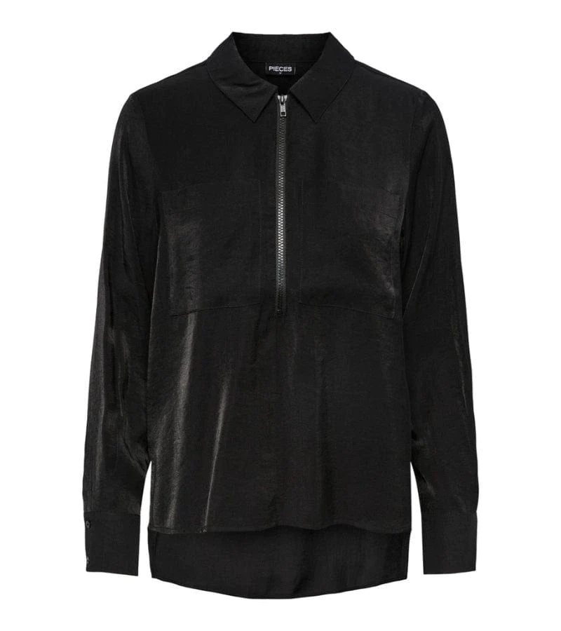 Maja Shirt for Women - Stylish Black Blouse with Comfort Fit - Perfect for Office Wear, Casual Outings & Date Nights