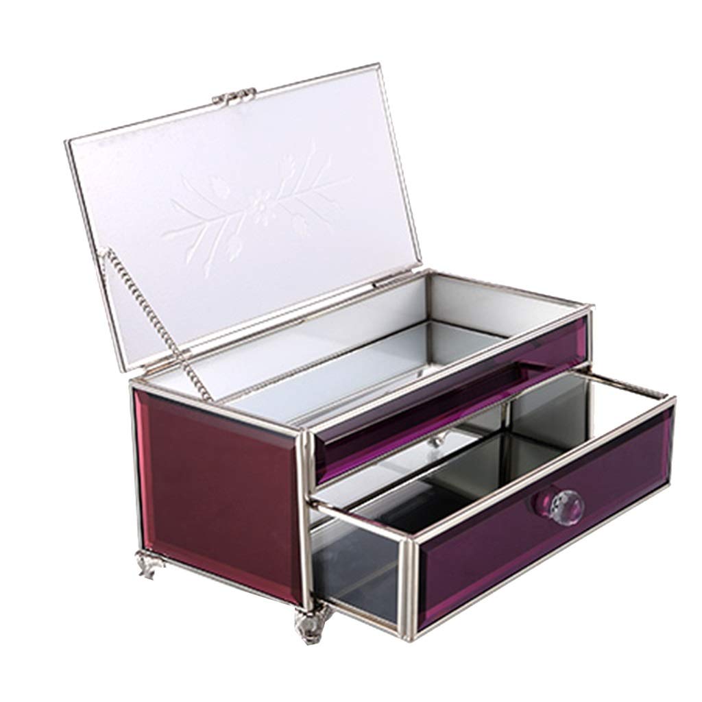 Large Capacity Multilayer Jewelry Storage Box - 22x11x12.5cm Brown Jewelry Organizer with Double Layer Design for Necklaces, Rings & Cosmetics | Perfect for Home Vanity, Travel & Gift Giving