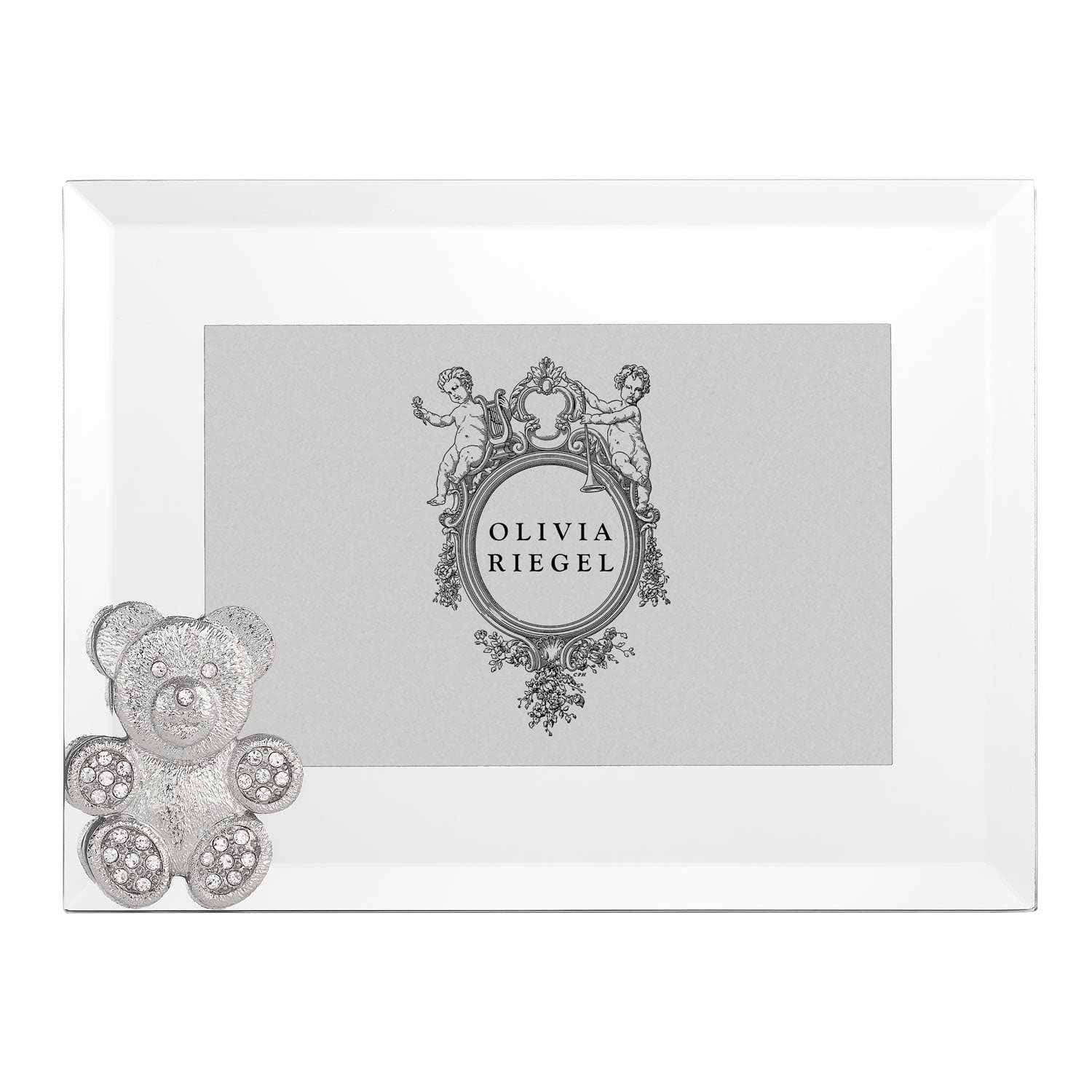 Olivia Riegel Silver Teddy Bear 4x6 Photo Frame - Elegant Keepsake for Baby Showers, Birthdays & Nursery Decor (Holds 4x6 Inch Pictures)