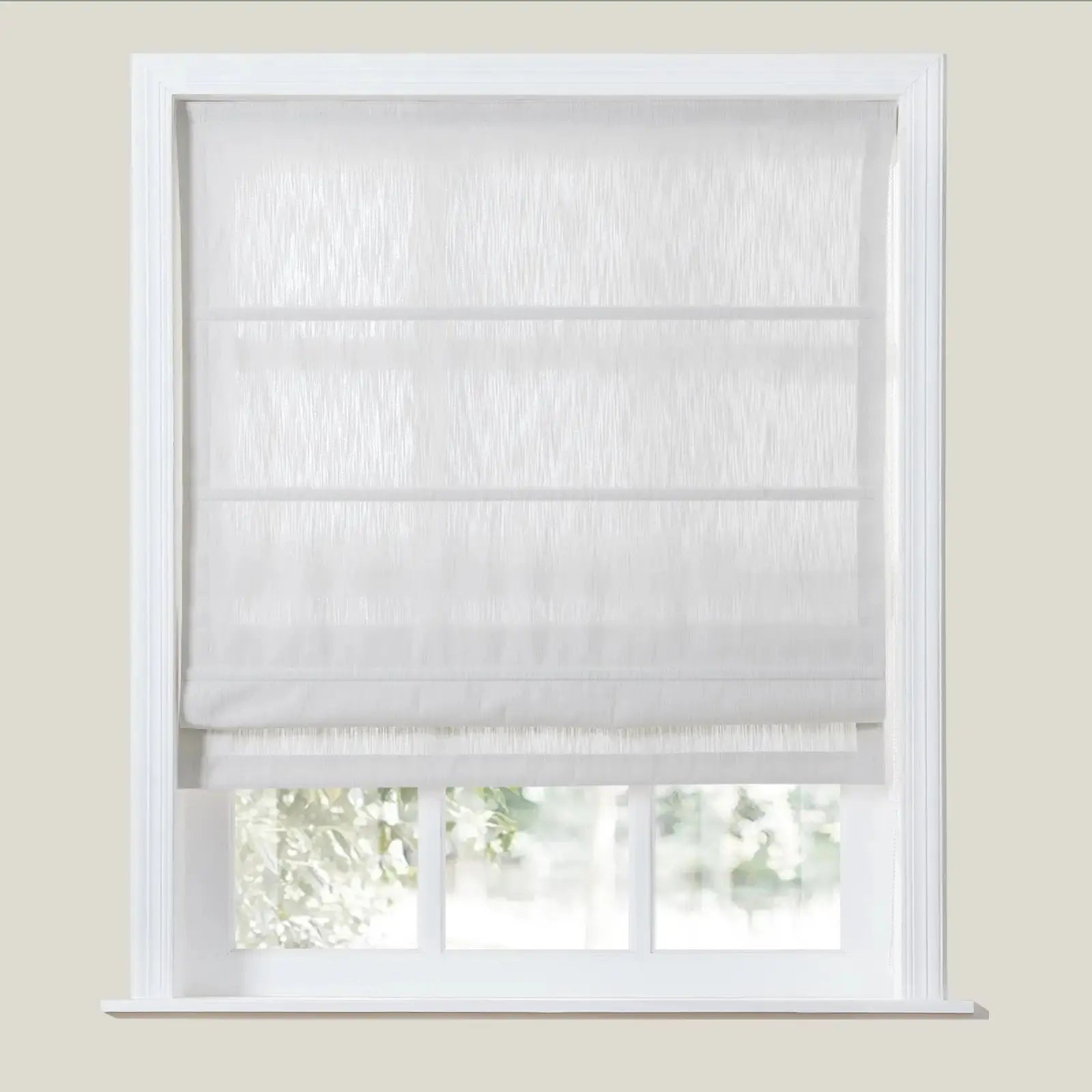 Cloe Cotton Blend Roman Shade with Cord Lift - Blackout Window Treatment for Bedroom & Living Room
