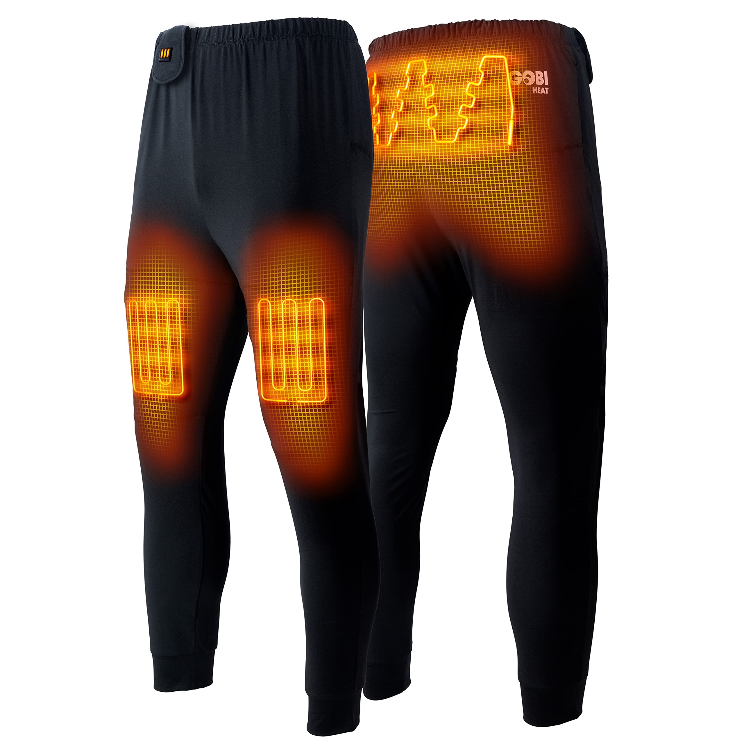 Basecamp Men’s Heated Base Layer Pants - 8 Hours of Warmth | Rechargeable Battery & USB Charger Included | Winter Thermal Underwear for Skiing, Hiking & Outdoor Activities