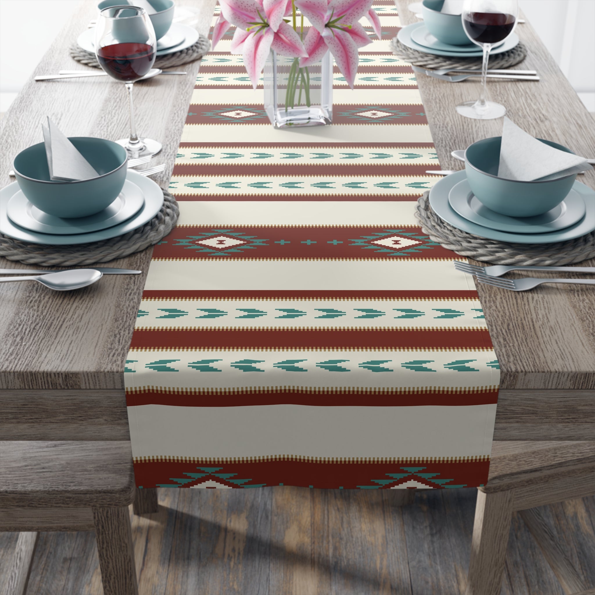 Sedona Falls Southwestern Table Runner - Elegant Kitchen Decor & Stylish Plant Stand Cover | Perfect for Dining Tables, Buffets, and Home Decor
