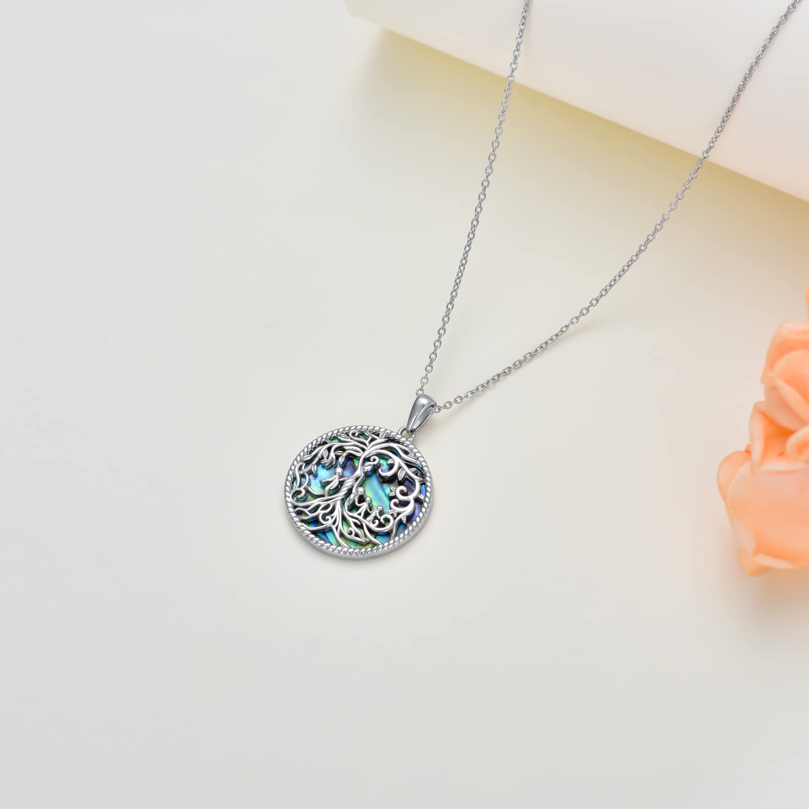 TOUPOP Sterling Silver Family Tree of Life Necklace - Mother Daughter Son Jewelry Gift Set for Birthday, Mothers Day (1-5 Pendants) | Perfect for Family Bonding & Special Occasions