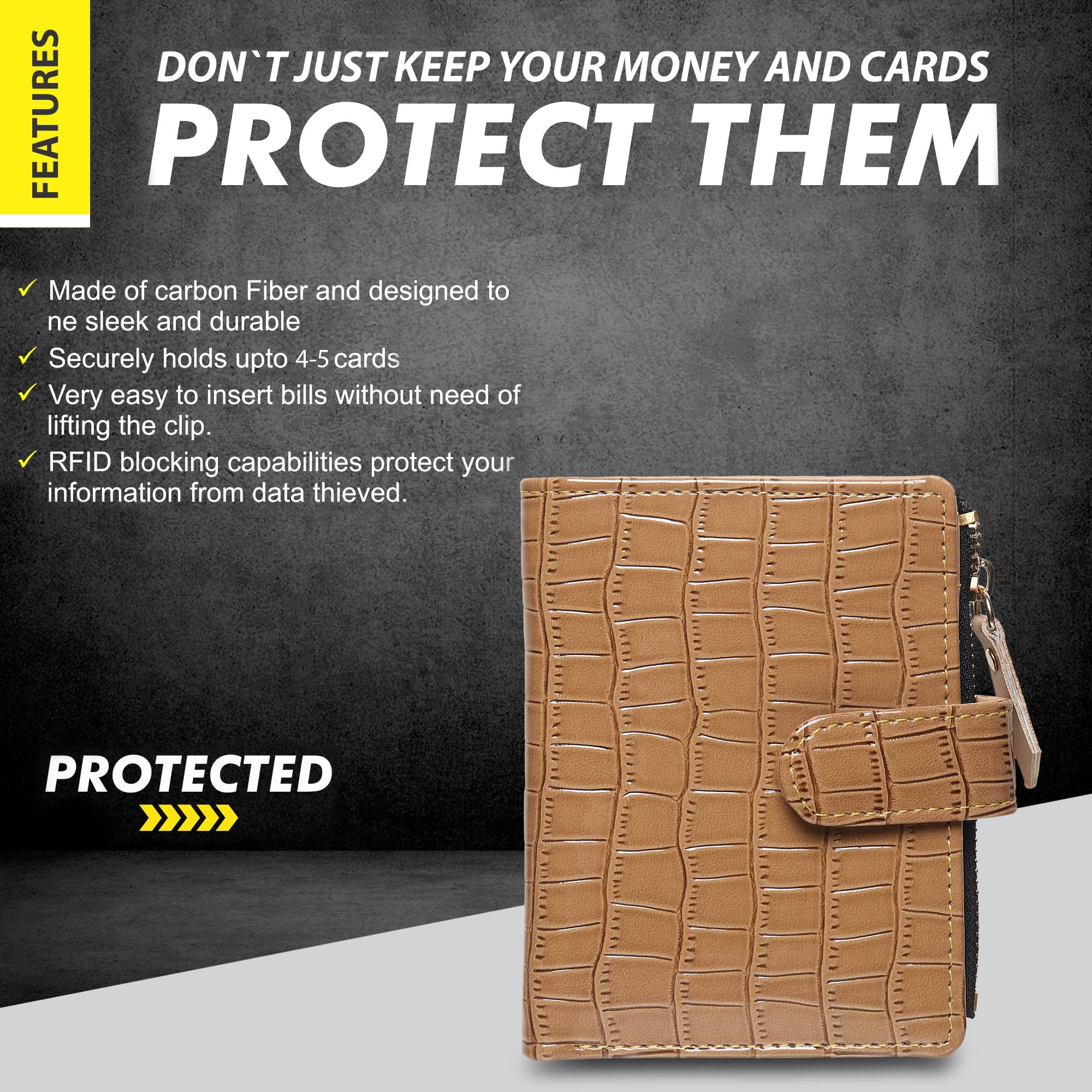 TnW Small Women's Wallet - PU Leather Multi-Function Wallet with Credit Card Slots & Coin Purse Zipper - Compact Secure Card Holder for Women (Beige) | Perfect for Everyday Use, Travel & Gift Giving
