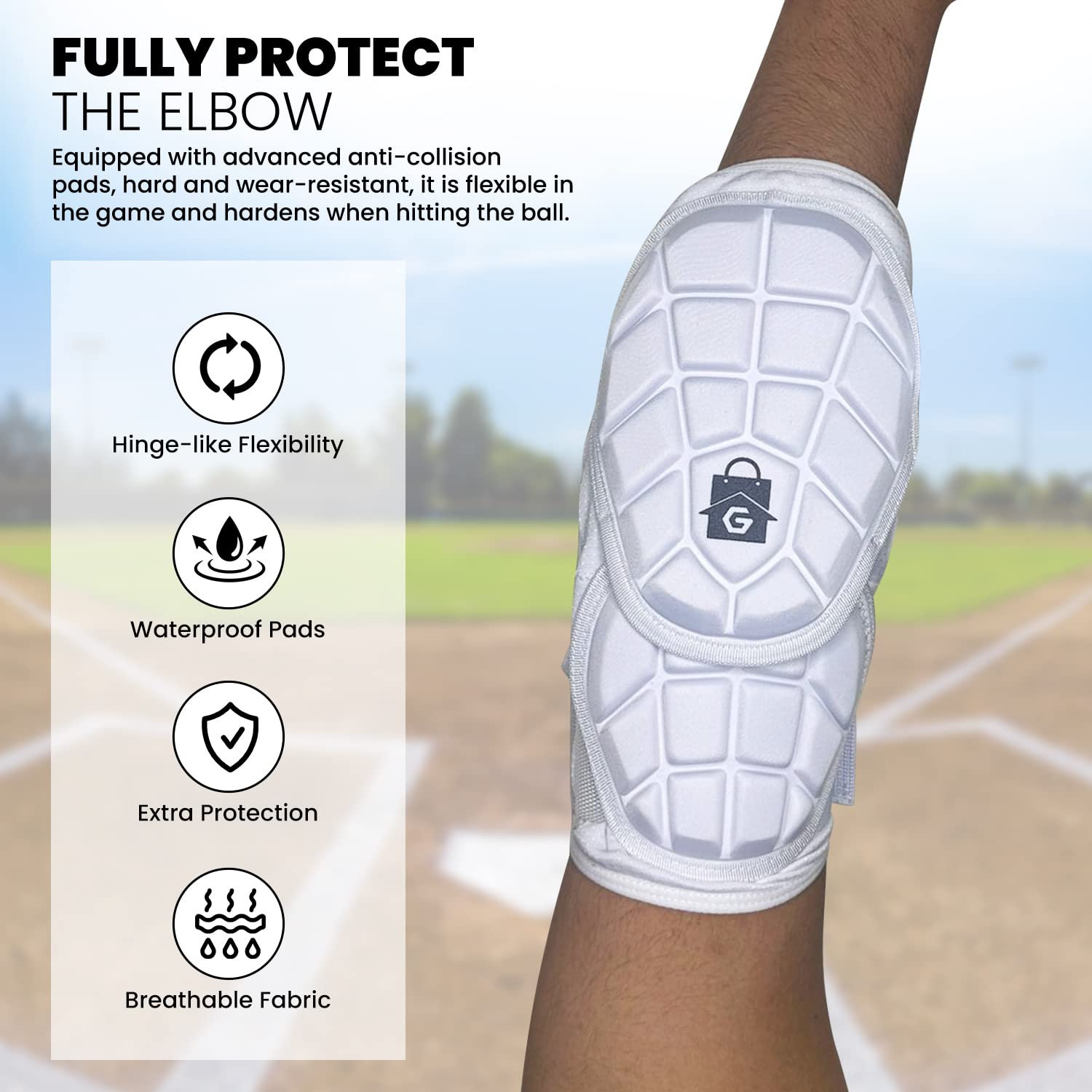 Baseball & Softball Elbow Guard - Maximum Protection & Comfort for Youth & Adult Players - Durable Outer Shell & Lightweight Design - Ideal for Batting Practice, Games & Training Sessions