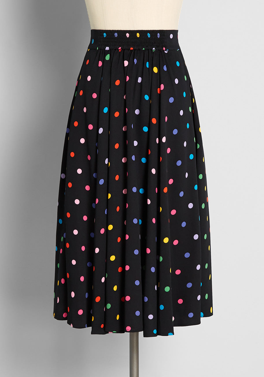 Rainbow Revival Midi Skirt | Flowy A-Line Skirt for Women | Perfect for Summer, Beach, and Festival Outfits