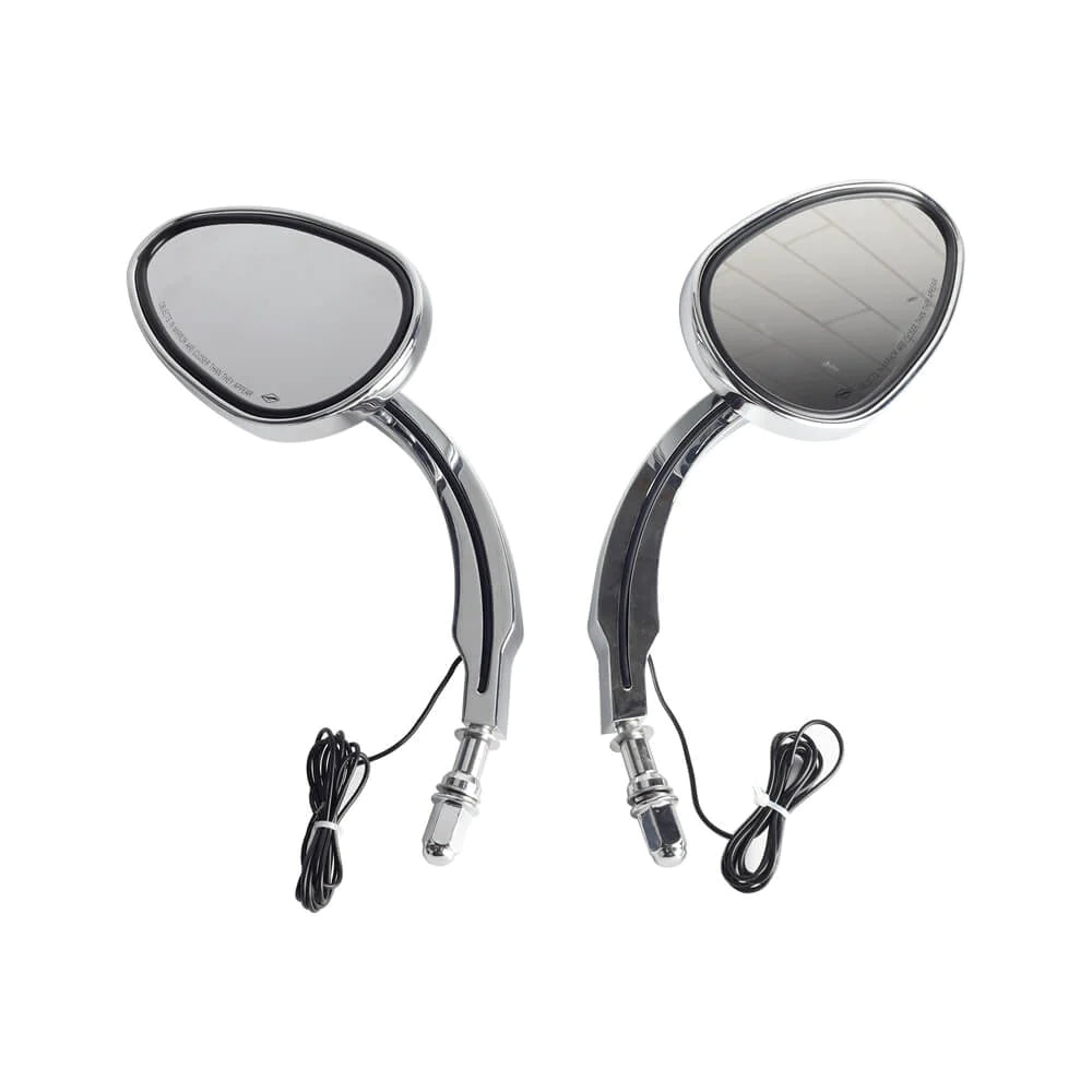 Eagle Lights SIGNALSIGHT LED Mirror with Sequential Turn Signals for Harley Davidson Softail, Dyna & Touring Models - Pair | High-Visibility Safety Upgrade for Night Riding & Group Cruising