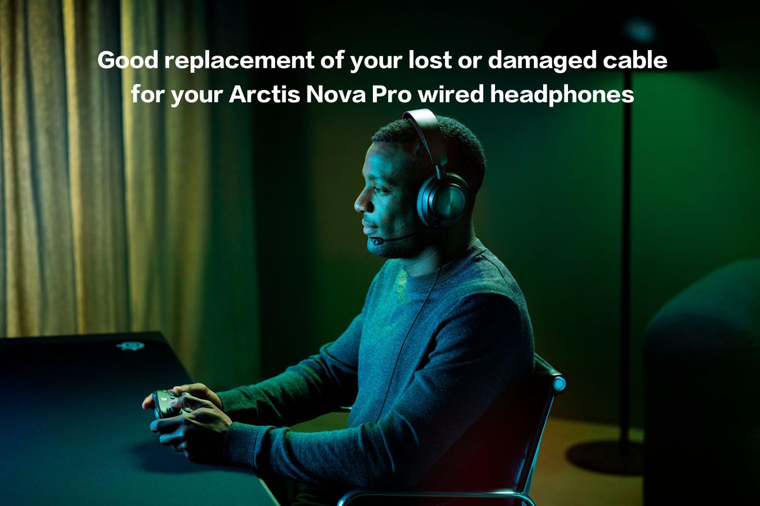 Alphatec Arctis Nova Pro Replacement Cable 3.5mm - 5ft Black Audio Cord for SteelSeries Arctis Nova Pro Wired Gaming Headset - Perfect for PC, PS5, Xbox & Mobile Gaming Accessories
