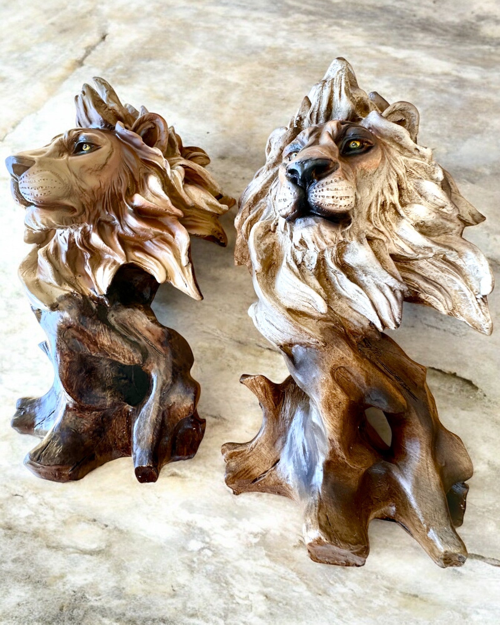 Lion's Courage Resin Figurine - 11 Inch Handcrafted Statue with Custom Engraving | Home Decor, Office Desk Ornament, Gift for Men, Collectible Art Piece
