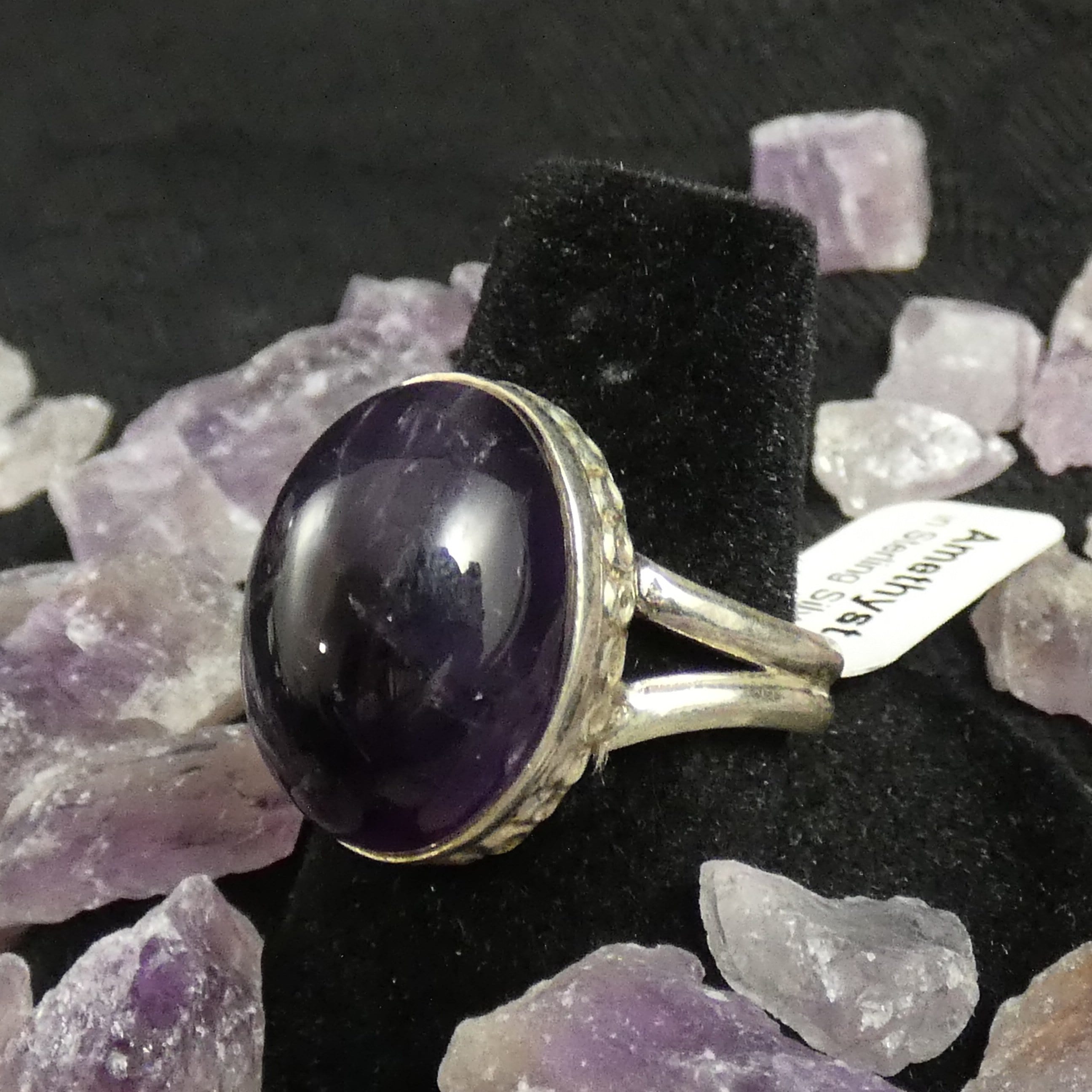 Amethyst Sterling Silver Ring for Women - Size 8.5 - Elegant Purple Gemstone Jewelry for Everyday Wear & Special Occasions