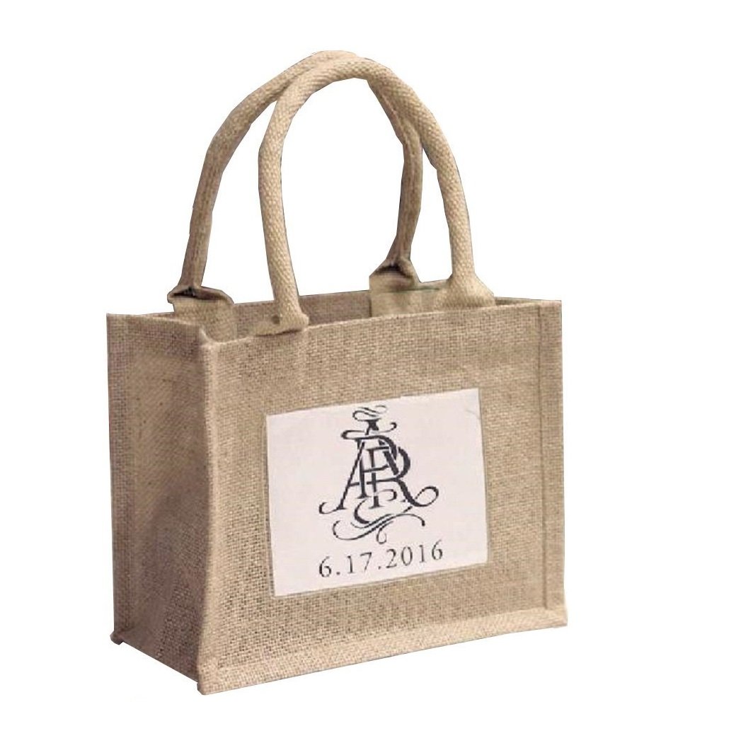 Promotional Mini Burlap Bags with Clear Plastic Window - 12 Pack Natural Jute Wedding Favor Bags for Brides & Bridesmaids - Perfect for Party Favors, Bridal Showers & DIY Gift Packaging