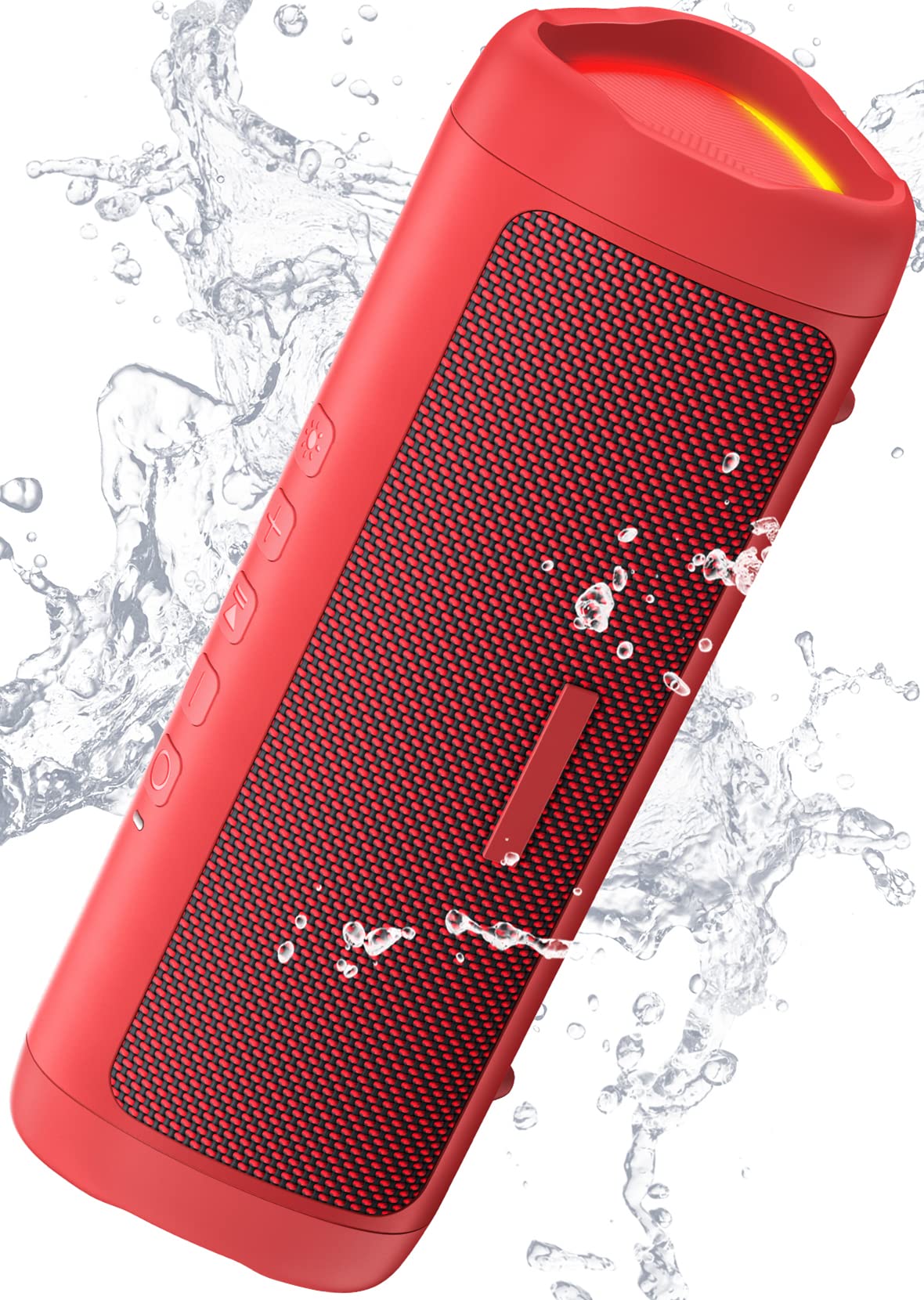Portable Bluetooth Speaker - IPX5 Waterproof Wireless Speaker with HD Sound, 20H Playtime & TWS Pairing, BT5.3 for Home, Party, Outdoor, Beach | Perfect Electronic Gift for Birthday, Travel, Camping, Pool Party (Red)