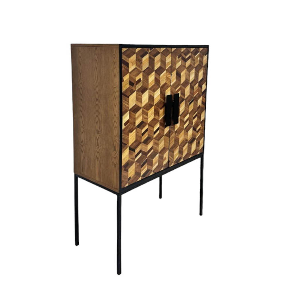 Philos 2-Door Brick Cabinet - Stylish Storage Solution for Living Room, Bedroom, or Office Organization