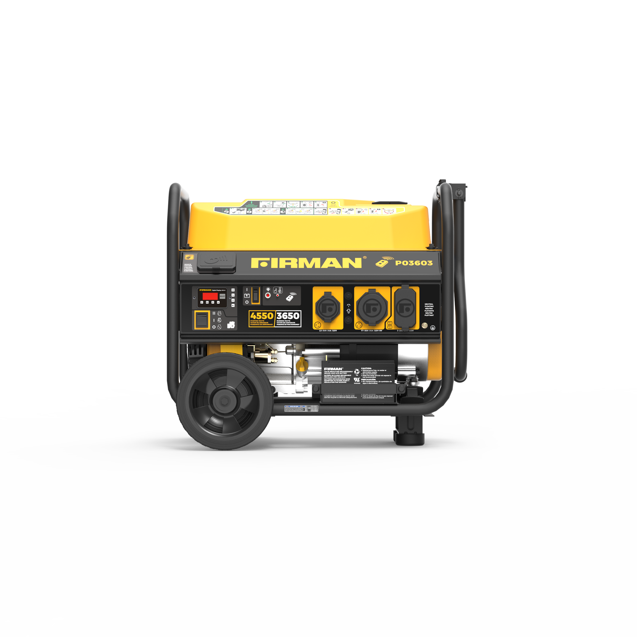 4550W/3650W Remote Start Gas Powered Portable Generator - cETL Certified with Wheel Kit for Home Backup, Camping & Outdoor Power Supply