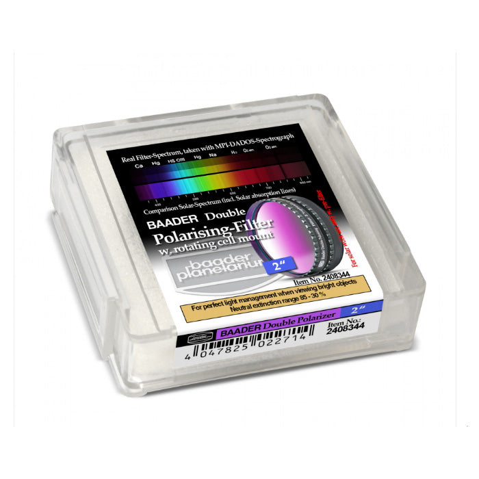 Baader 2 Double Polarizing Filter FPOL 2D - Professional Polarizing Lens for Photography & Astronomy - Perfect for Enhancing Sky Contrast & Reducing Glare