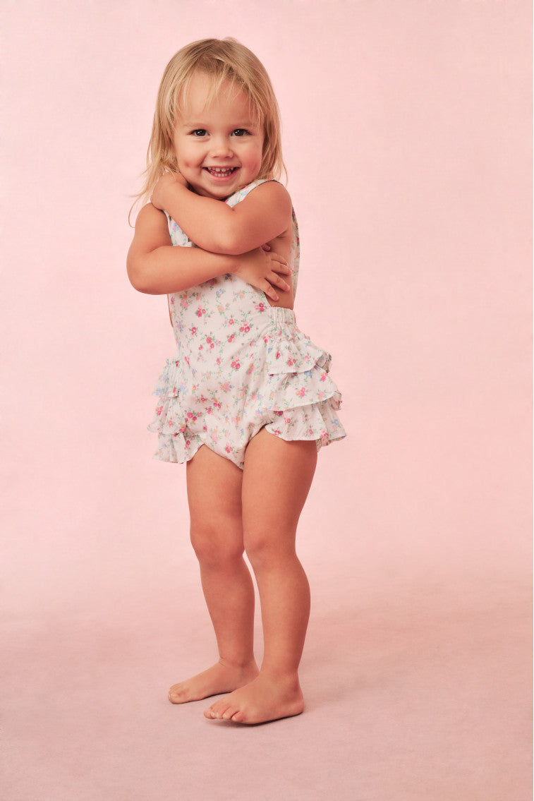 Lindy Baby Cotton Floral Pinafore Dress - Soft & Comfortable for Girls - Perfect for Parties, Photos & Everyday Wear