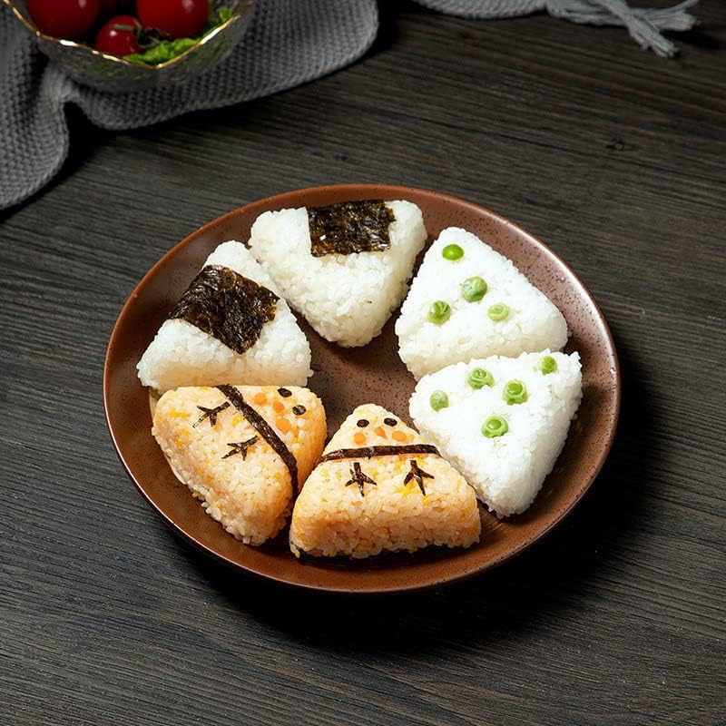 Triangle Sushi Mold - 6 Cavity Non-Stick Onigiri Rice Ball Press Maker for Seaweed & Cilantro - Perfect for Bento Boxes, Party Snacks & Japanese Cuisine