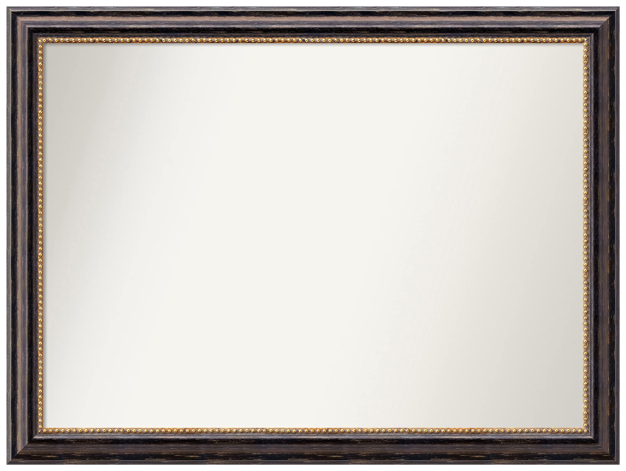 Amanti Art Non-Beveled Custom Wall Mirror 26.75 x 35.75 Inches - Tuscan Rustic Frame - Bathroom, Living Room, Bedroom Decor - Black & Brown Wood Finish - Various Custom Sizes Available