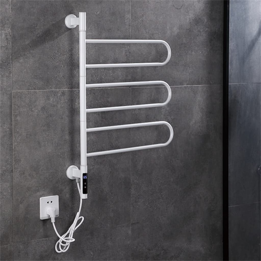 Rotating Heated Towel Rail - Digital Display Electric Towel Warmer for Bathroom - Adjustable Temperature & Energy Saving - Perfect for Bathroom, Spa, and Luxury Home Decor (Color: Black, Size: Standard)