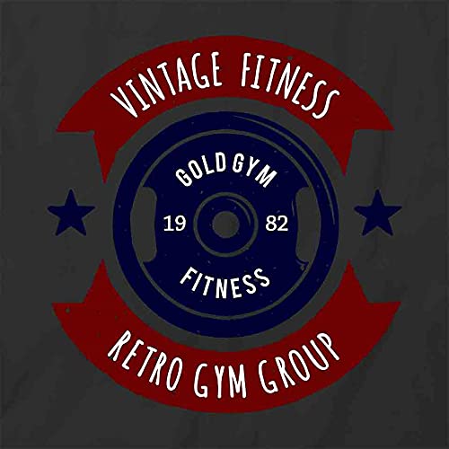 Vintage Fitness Retro Gym Group T-Shirt for Men & Women | Black Cotton Graphic Printed Tee | Workout, Bodybuilding & Gym Enthusiast Apparel