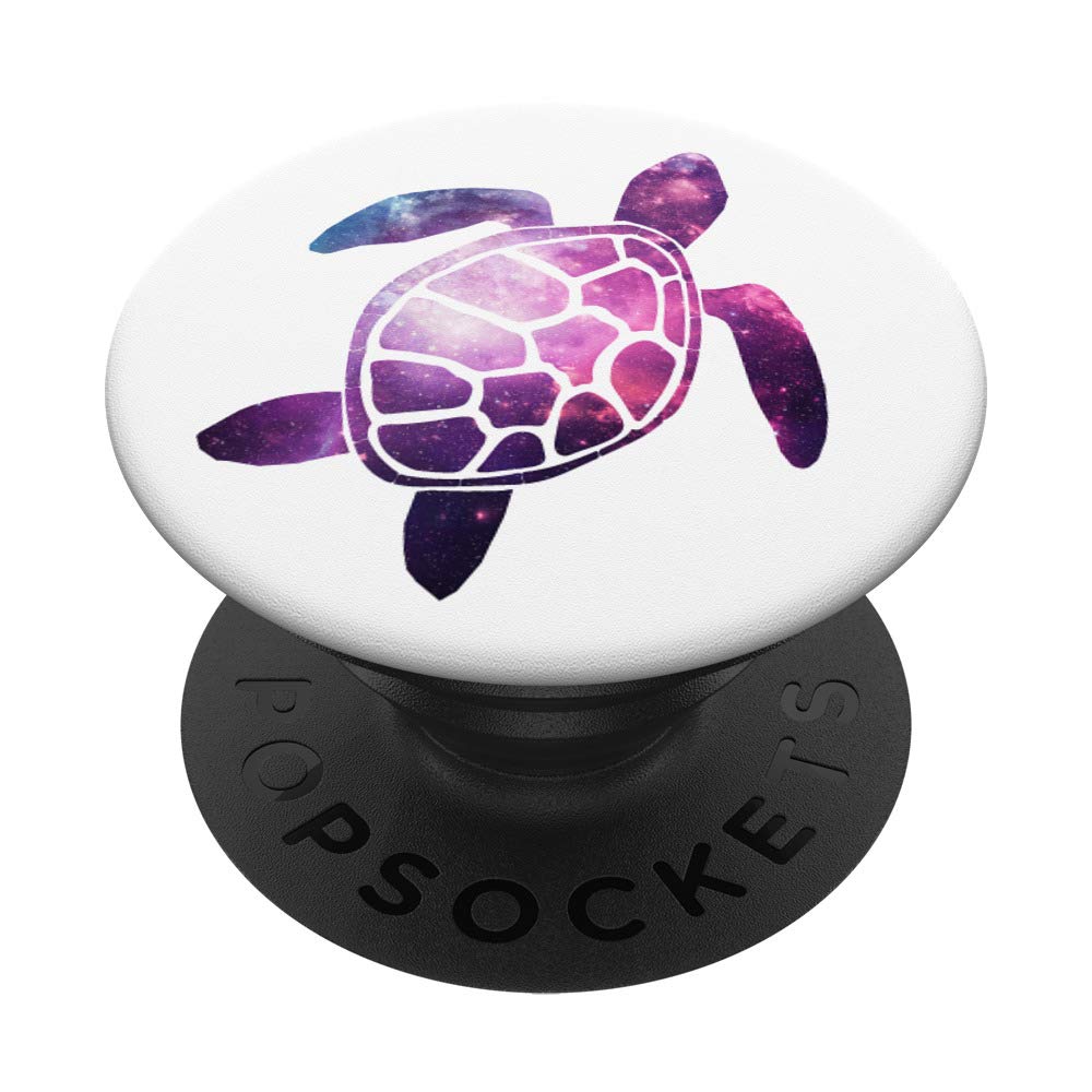 Space Turtle Galaxy Reptile Gift PopSockets PopGrip - Interchangeable Phone & Tablet Stand with Swappable Grip for iPhone, Samsung, iPad - Perfect for Travel, Work & Everyday Use