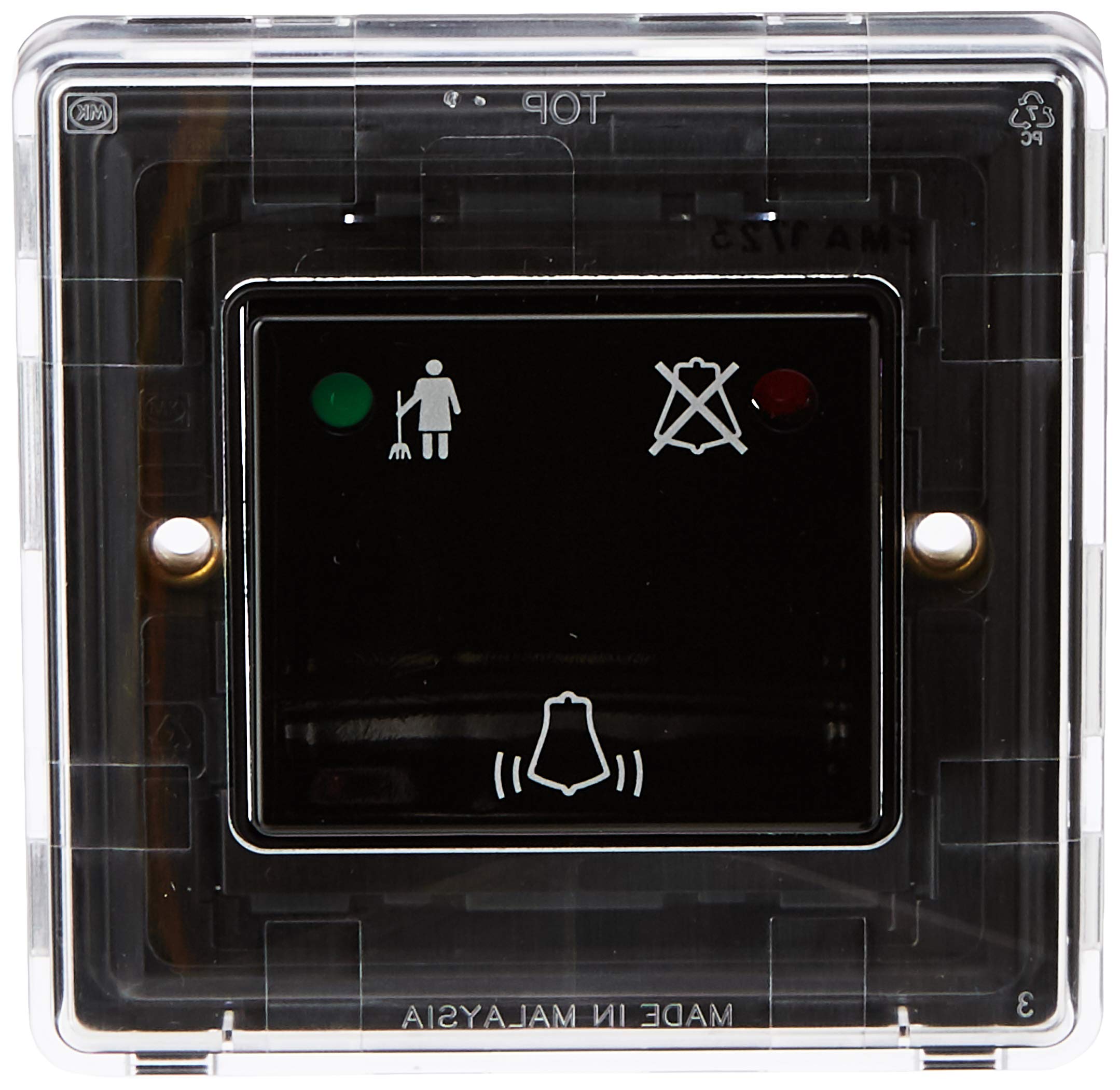 MK Electric 1 Gang 10A Bell Push Switch - Do Not Disturb/Make Up Room Sign - Durable Wall-Mounted Push Button for Hotels, Offices, and Home Use