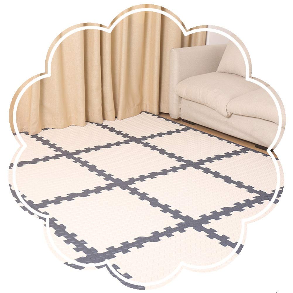 JIAJUAN Non-Toxic Interlocking Foam Play Mats for Kids - 8 Pack 60x60x2.5cm Square Puzzle Tiles, Thickened Multi-Color Floor Gym Mats for Toddler Playroom, Daycare & Home Exercise - Safe Indoor Activity Mat (Color Option A)