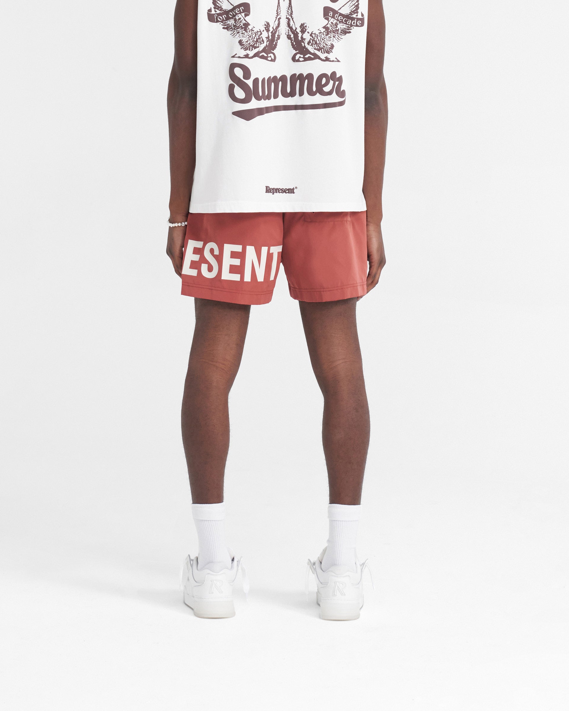 Represent Swim Shorts for Men - Quick Dry Beach Shorts with Sunrise Design - Perfect for Swimming, Surfing, and Summer Vacations
