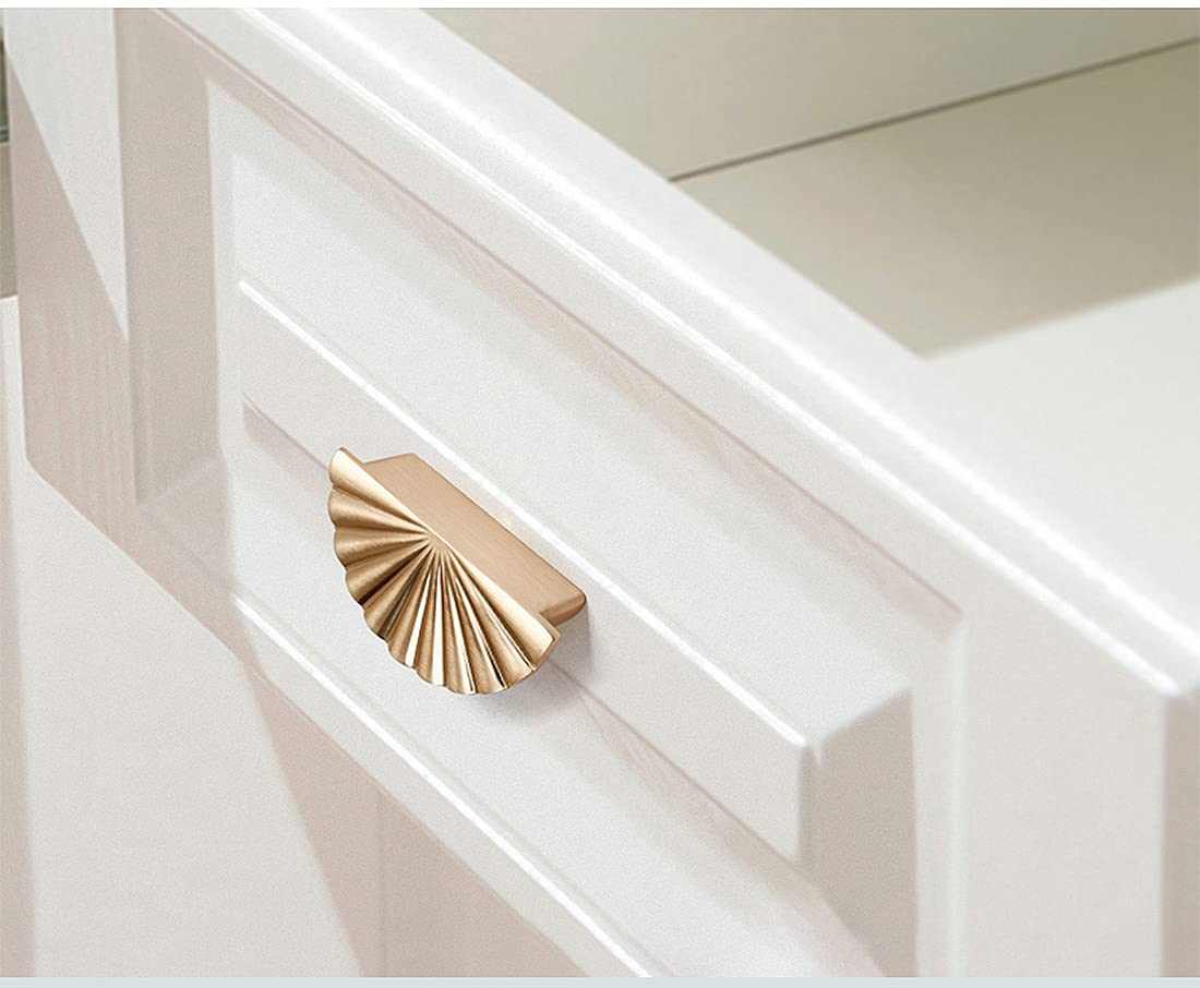 6 Pack Brushed Gold Cabinet Handles - 2.52 Inch (64mm) Vintage Style Kitchen & Dresser Drawer Pulls - Durable Cupboard Hardware for Kitchen, Bathroom & Furniture Upgrade (6 Pack, Brushed Gold)
