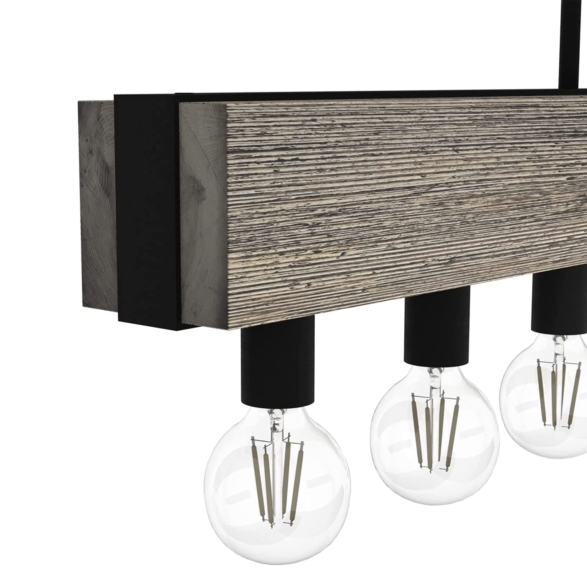 Hunter Fan Company 19060 Donelson Linear Chandelier - Rustic Iron Finish, Modern Farmhouse Lighting Fixture for Dining Room, Kitchen Island, or Entryway