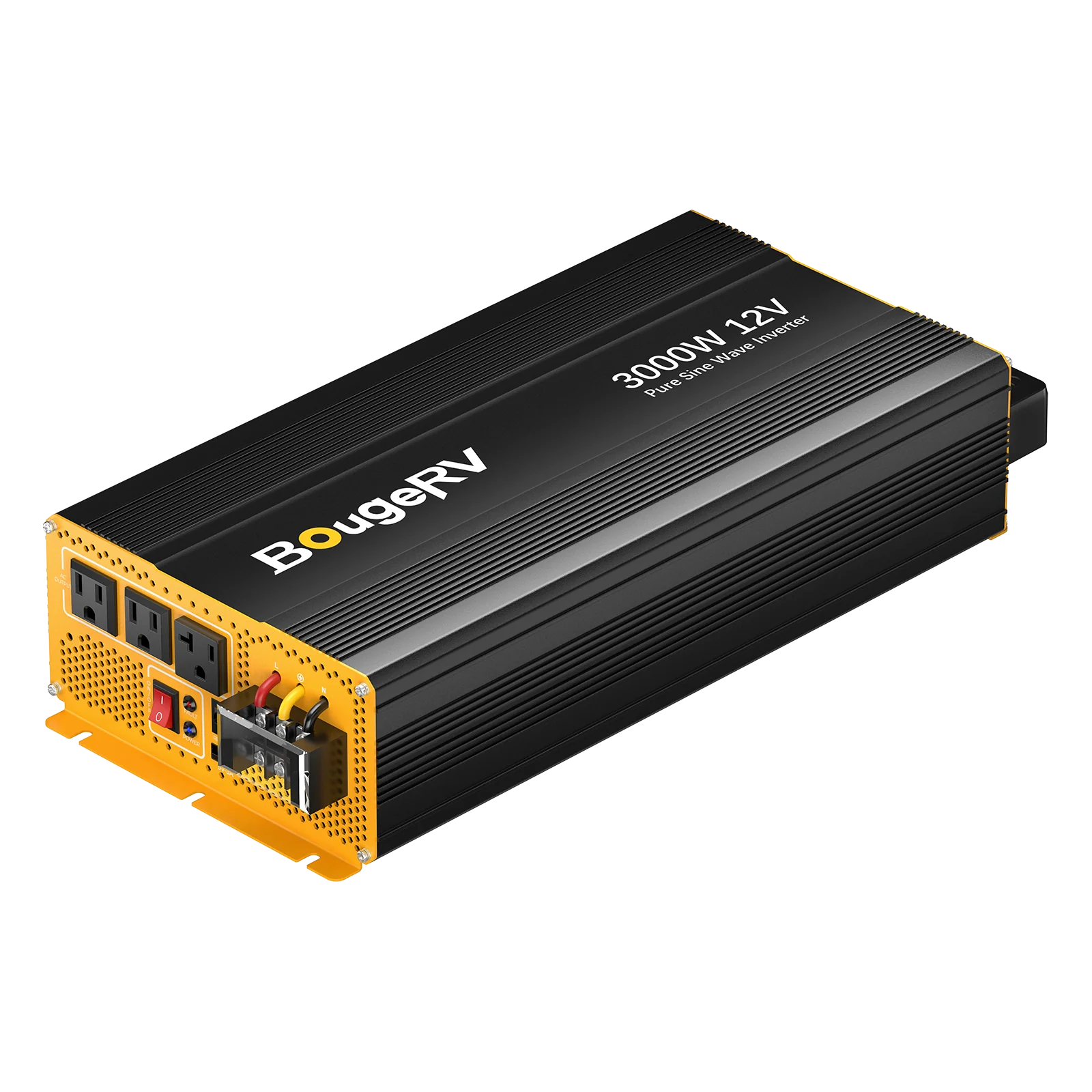 BougeRV 3000W 12V Pure Sine Wave Power Inverter with Bluetooth for RV, Camping, Off-Grid Solar System & Home Backup Power