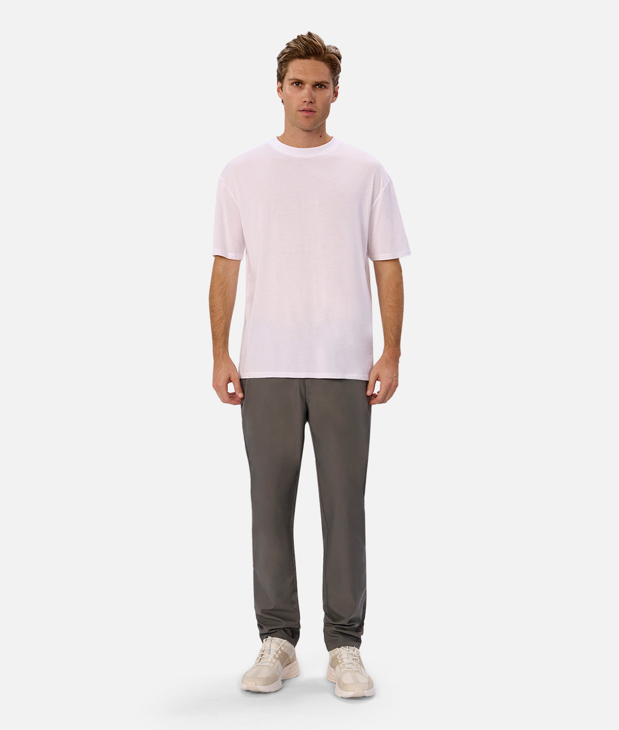 Tech Pinehurst Chino Pants for Men - Comfortable Stretch Flat Front Dress Pants in Thyme Green | Perfect for Office, Business Casual & Smart Outfits